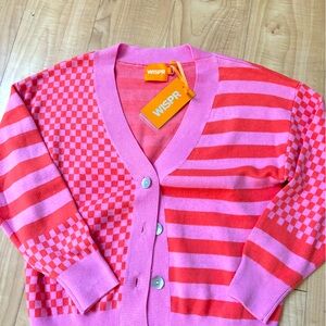 Whisper cardigan sweater, small medium large. V-neck.